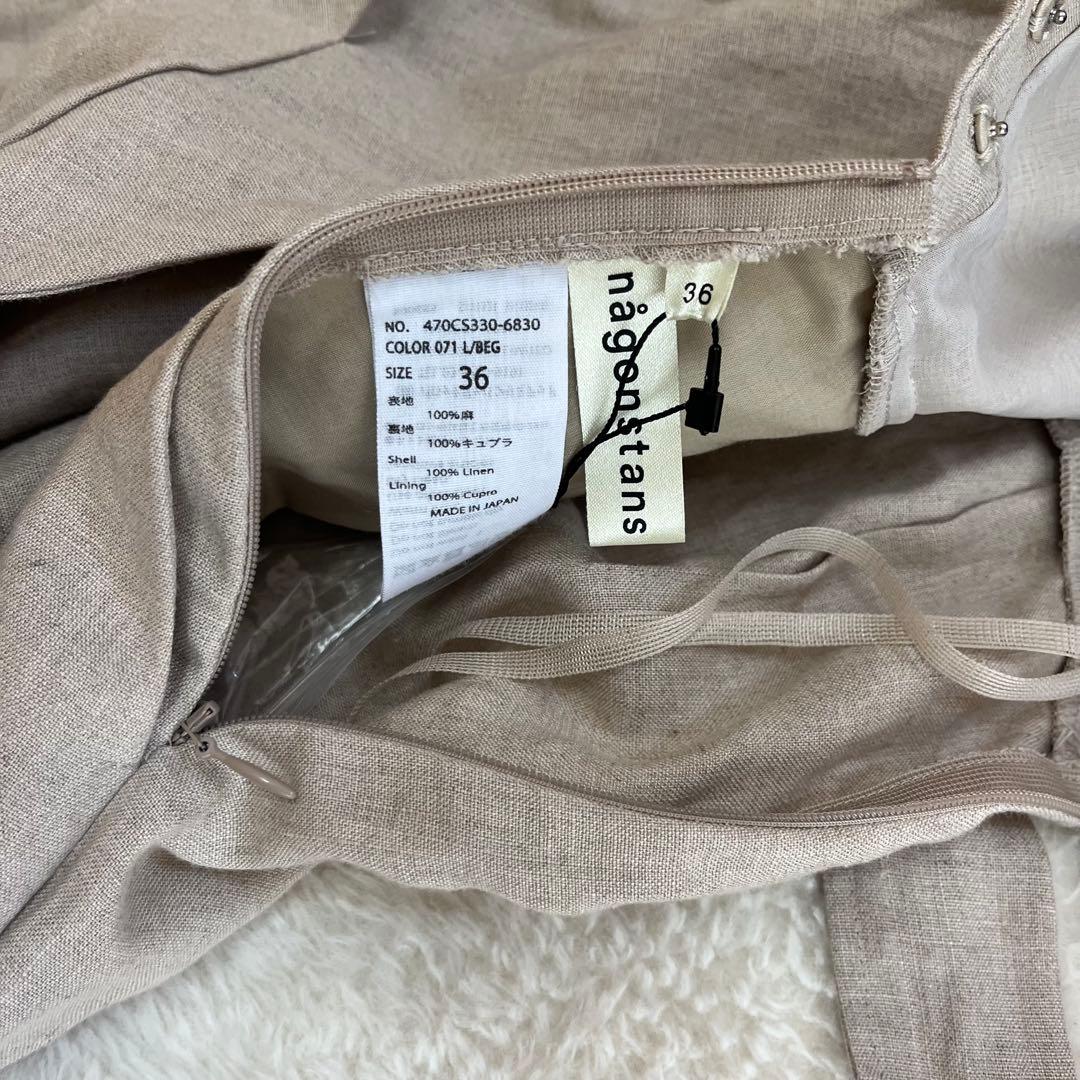 未使用品　ナゴスタンス リネン100% ベルト付きオールインワン ドロップ