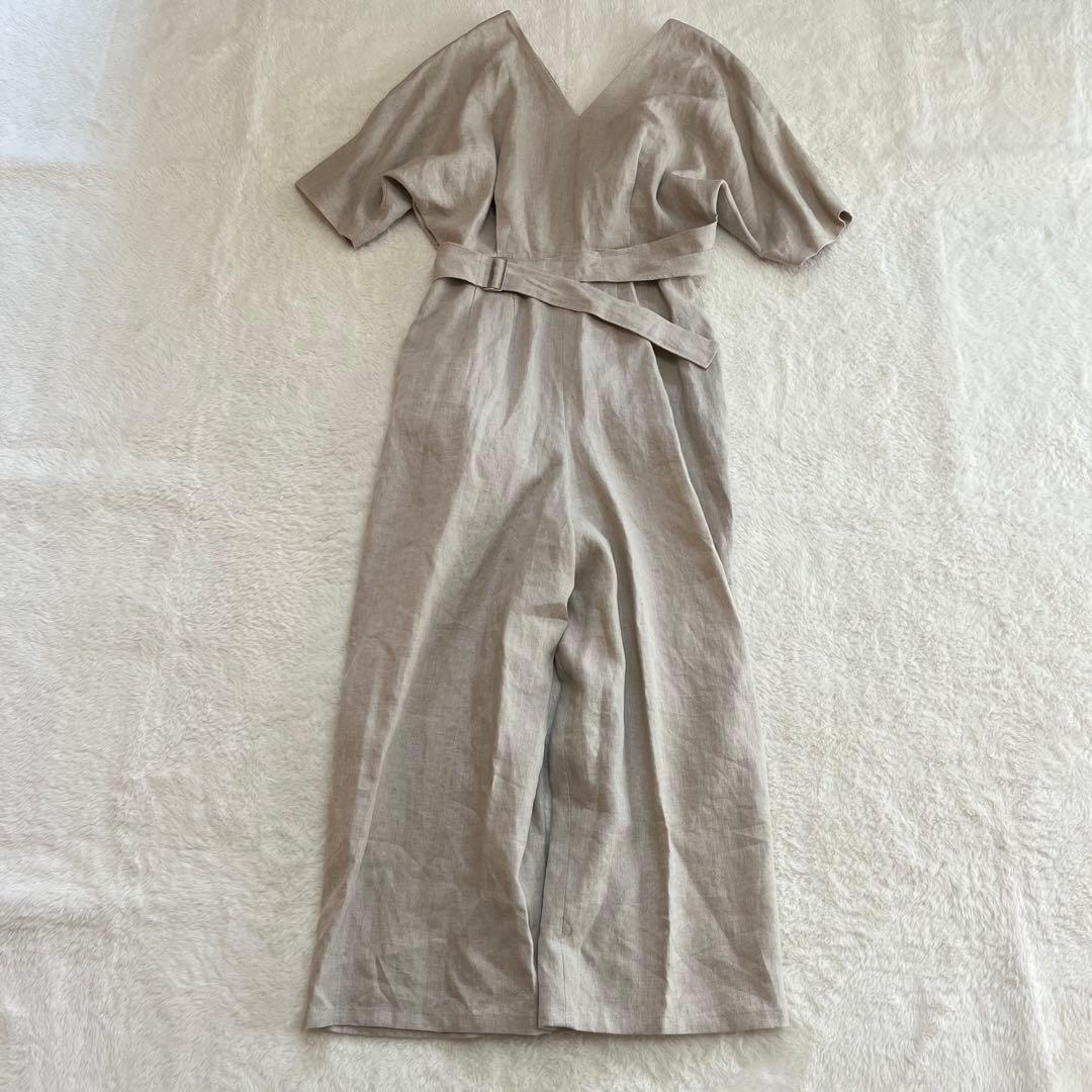 未使用品　ナゴスタンス リネン100% ベルト付きオールインワン ドロップ