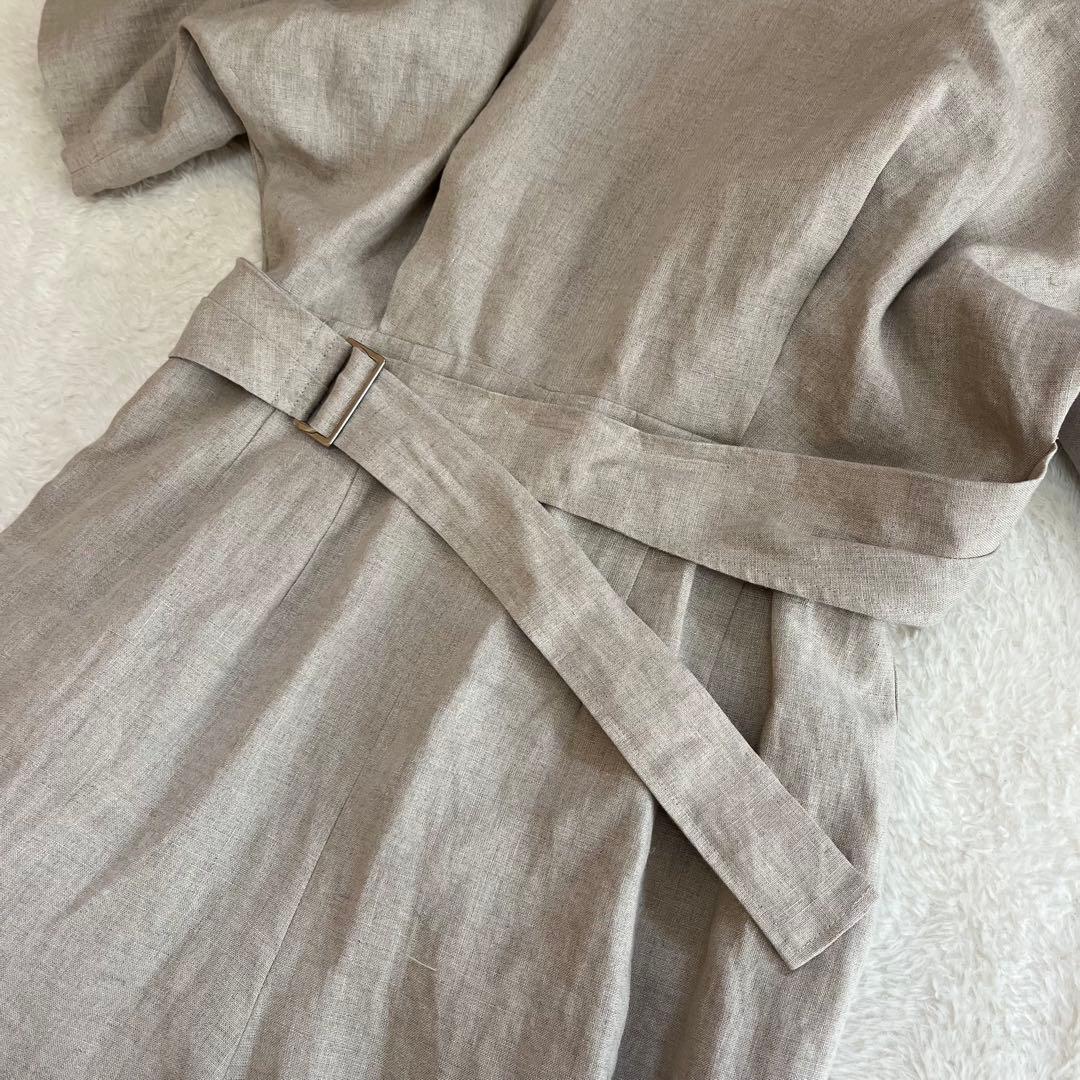 未使用品　ナゴスタンス リネン100% ベルト付きオールインワン ドロップ