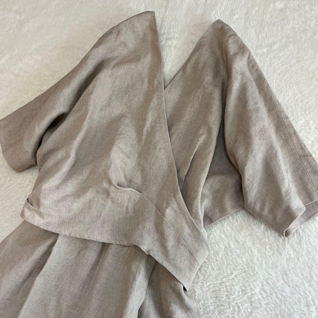 未使用品　ナゴスタンス リネン100% ベルト付きオールインワン ドロップ