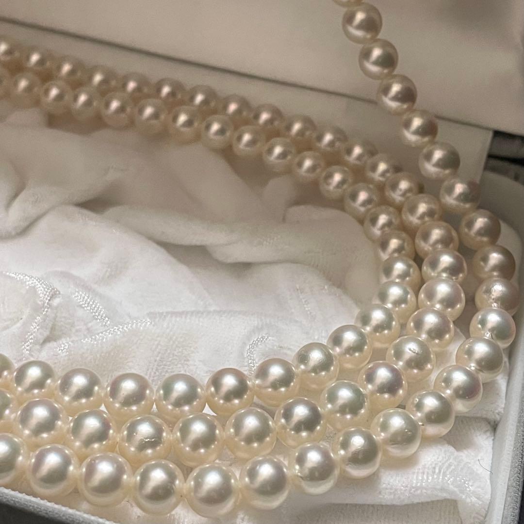 ゆゆゆ様おまとめページ【美品✨テリ良】あこや真珠 ロングネックレス パール 3連
