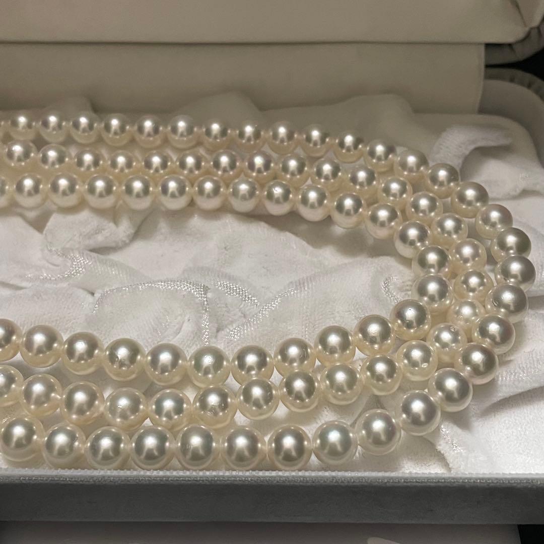 ゆゆゆ様おまとめページ【美品✨テリ良】あこや真珠 ロングネックレス パール 3連