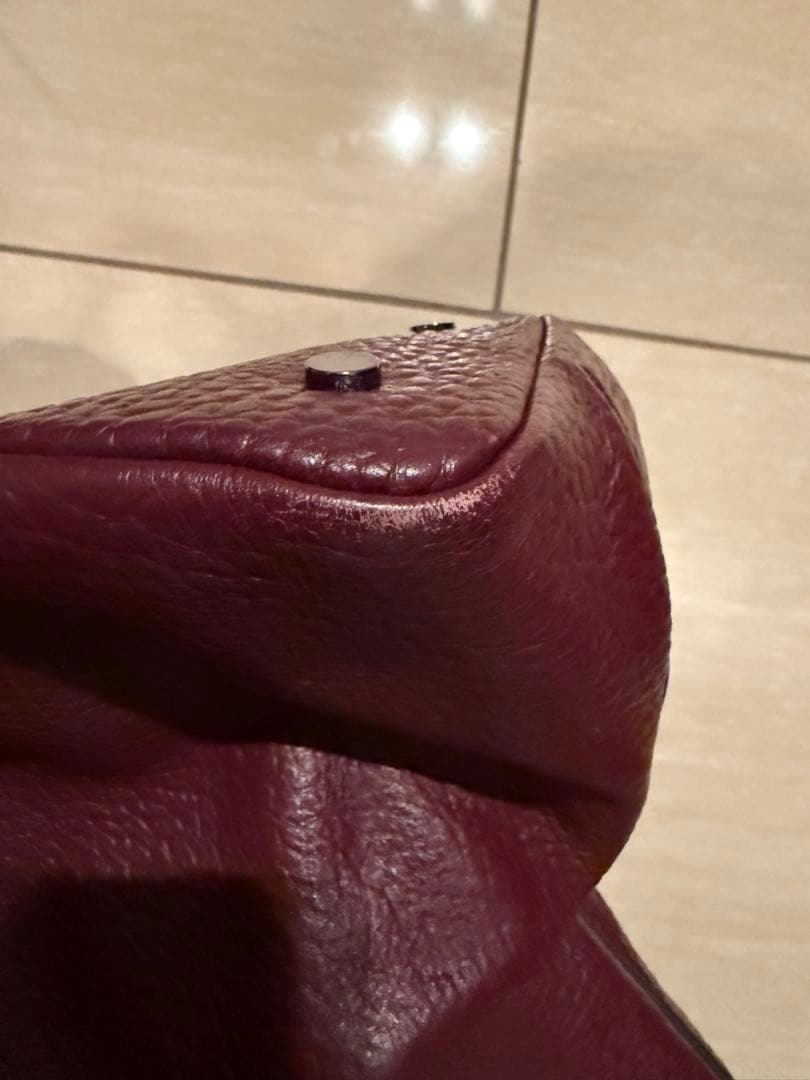 BREE ボルドー×ブルー レザーハンドバッグ トートバッグ A4 ビジネス