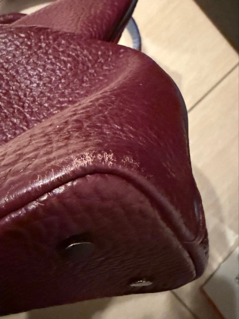 BREE ボルドー×ブルー レザーハンドバッグ トートバッグ A4 ビジネス