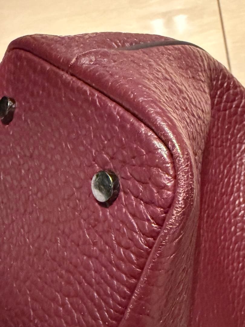 BREE ボルドー×ブルー レザーハンドバッグ トートバッグ A4 ビジネス