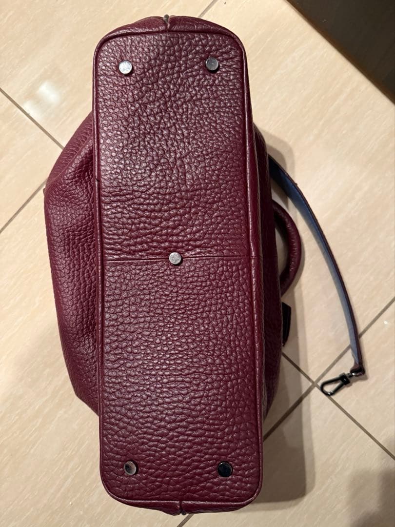 BREE ボルドー×ブルー レザーハンドバッグ トートバッグ A4 ビジネス