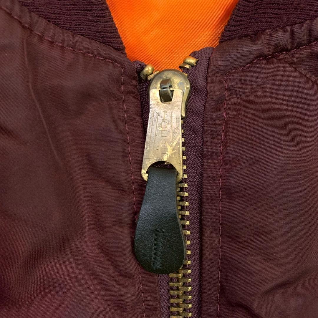 希少カラー★80s旧タグ USA製 ALPHA MA-1 ボルドー M　D795