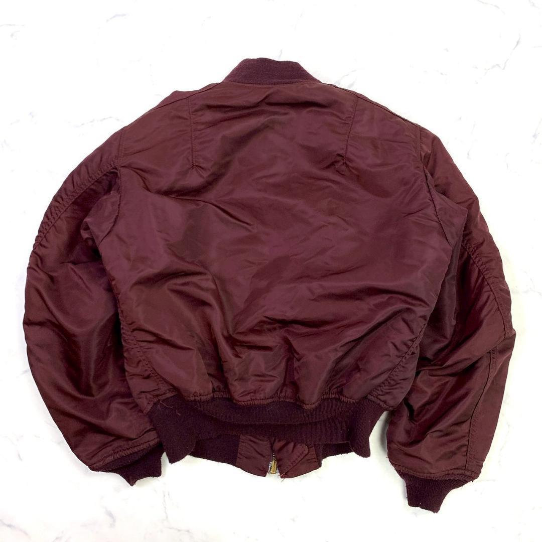 希少カラー★80s旧タグ USA製 ALPHA MA-1 ボルドー M　D795