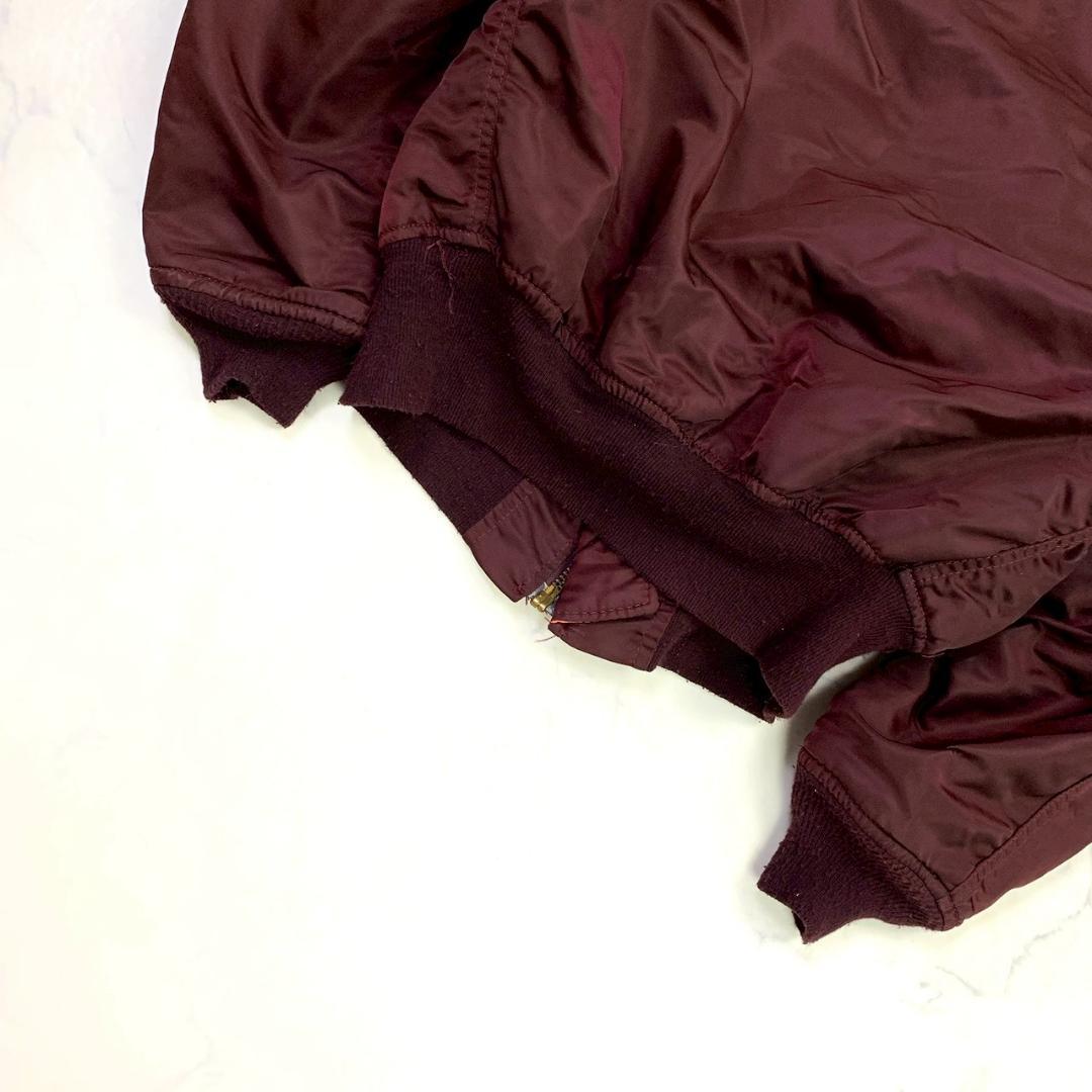 希少カラー★80s旧タグ USA製 ALPHA MA-1 ボルドー M　D795