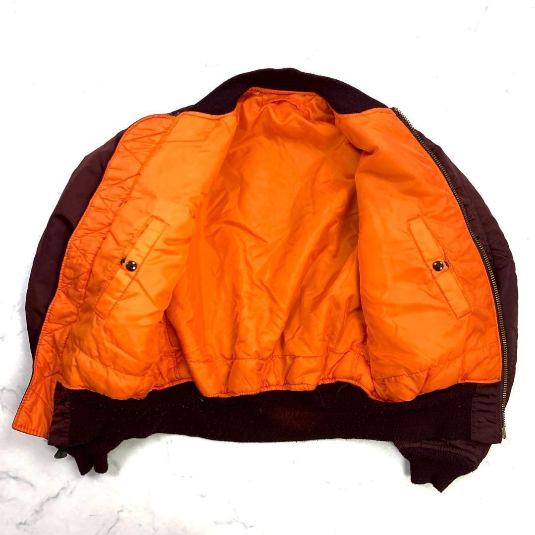 希少カラー★80s旧タグ USA製 ALPHA MA-1 ボルドー M　D795