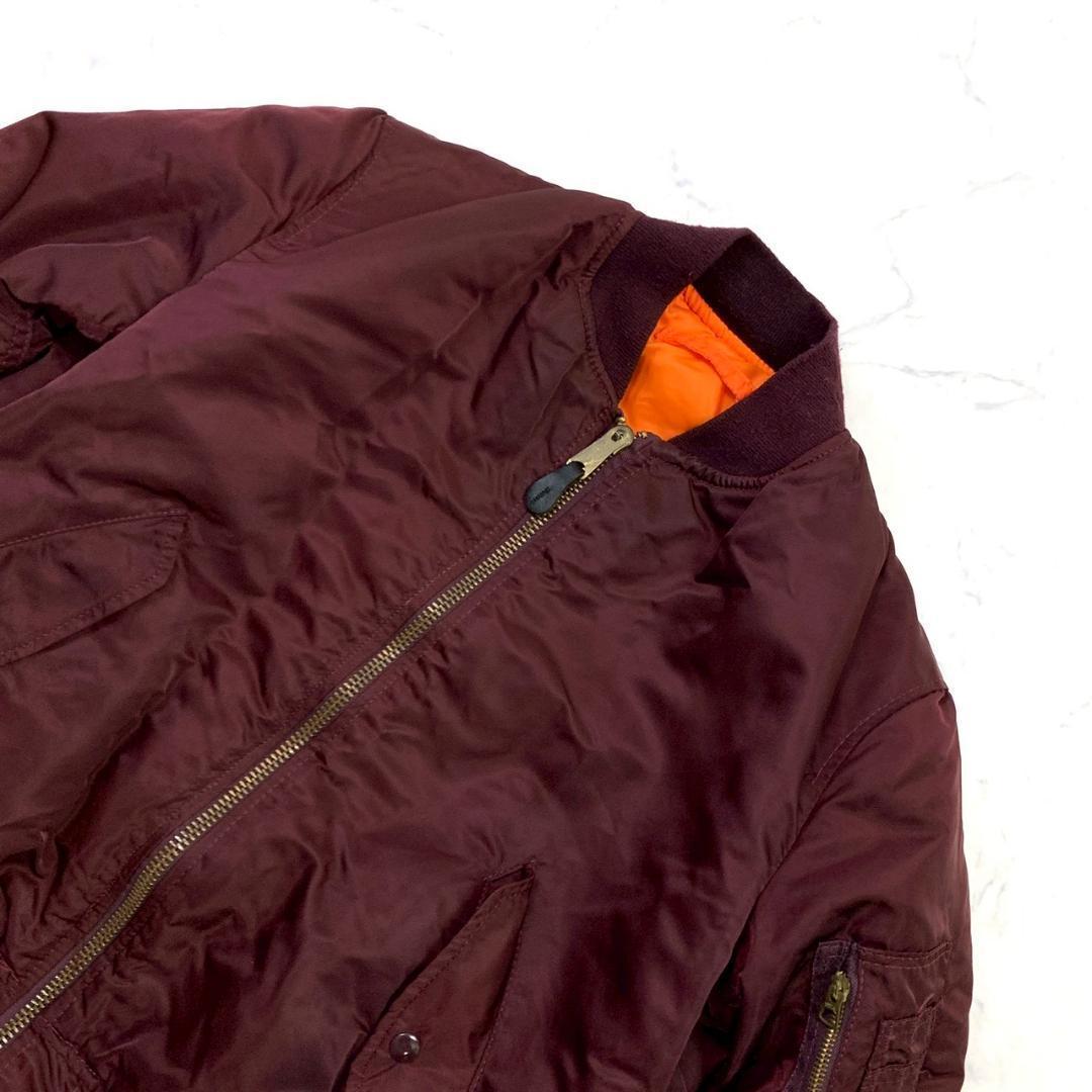 希少カラー★80s旧タグ USA製 ALPHA MA-1 ボルドー M　D795