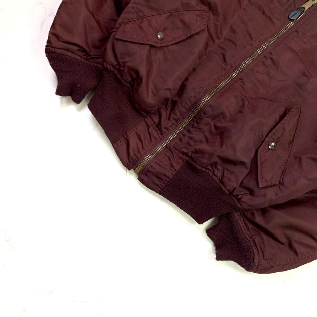 希少カラー★80s旧タグ USA製 ALPHA MA-1 ボルドー M　D795