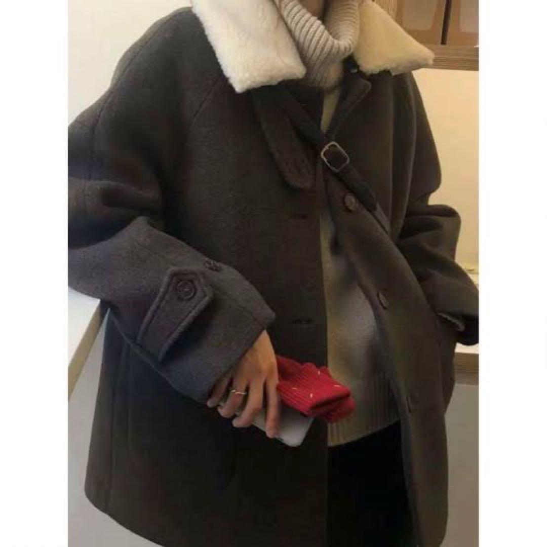 【美品】 ounce base fur collar coat オンス 韓国