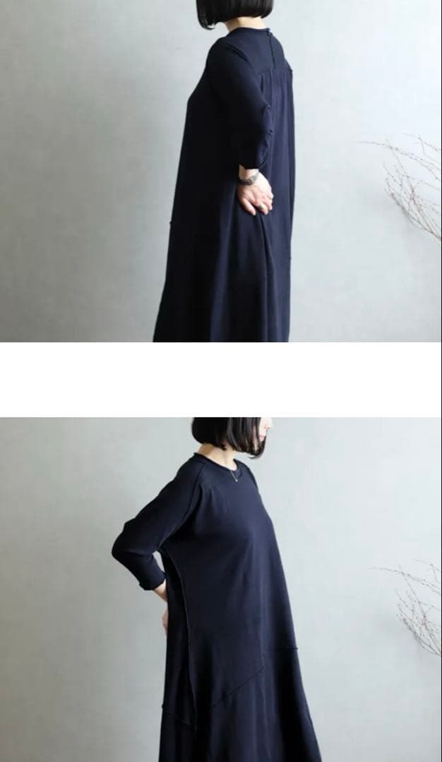 未使用　タマキニイメ　ふわりカットソーワンピース　コットン　ブラック