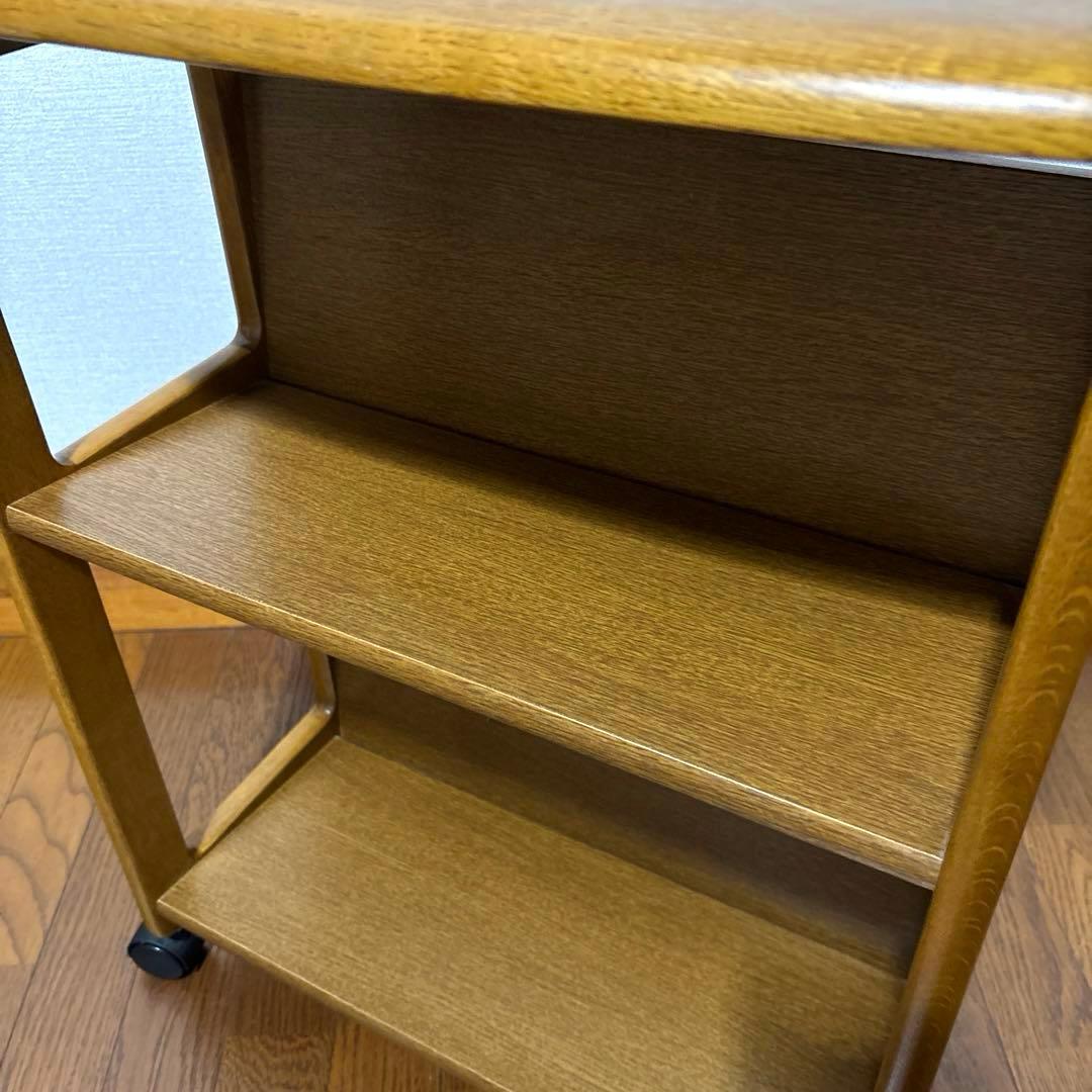 【良品】浜本工芸 マガジンテーブル ワゴン キャスター