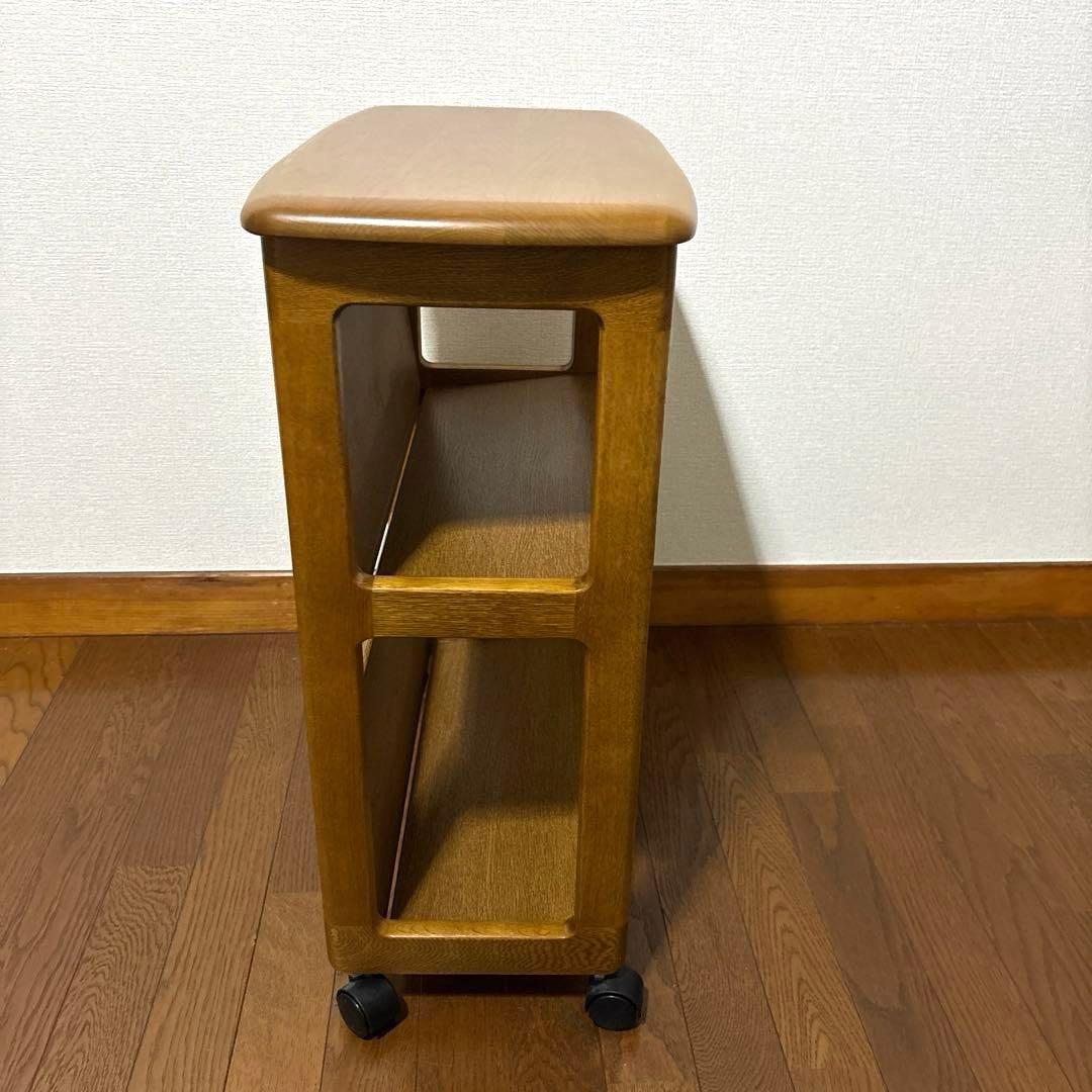 【良品】浜本工芸 マガジンテーブル ワゴン キャスター