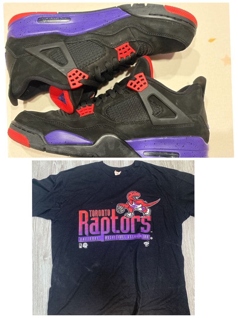 Raptorsセット Jordan 4 30cm& Tシャツ 2XL