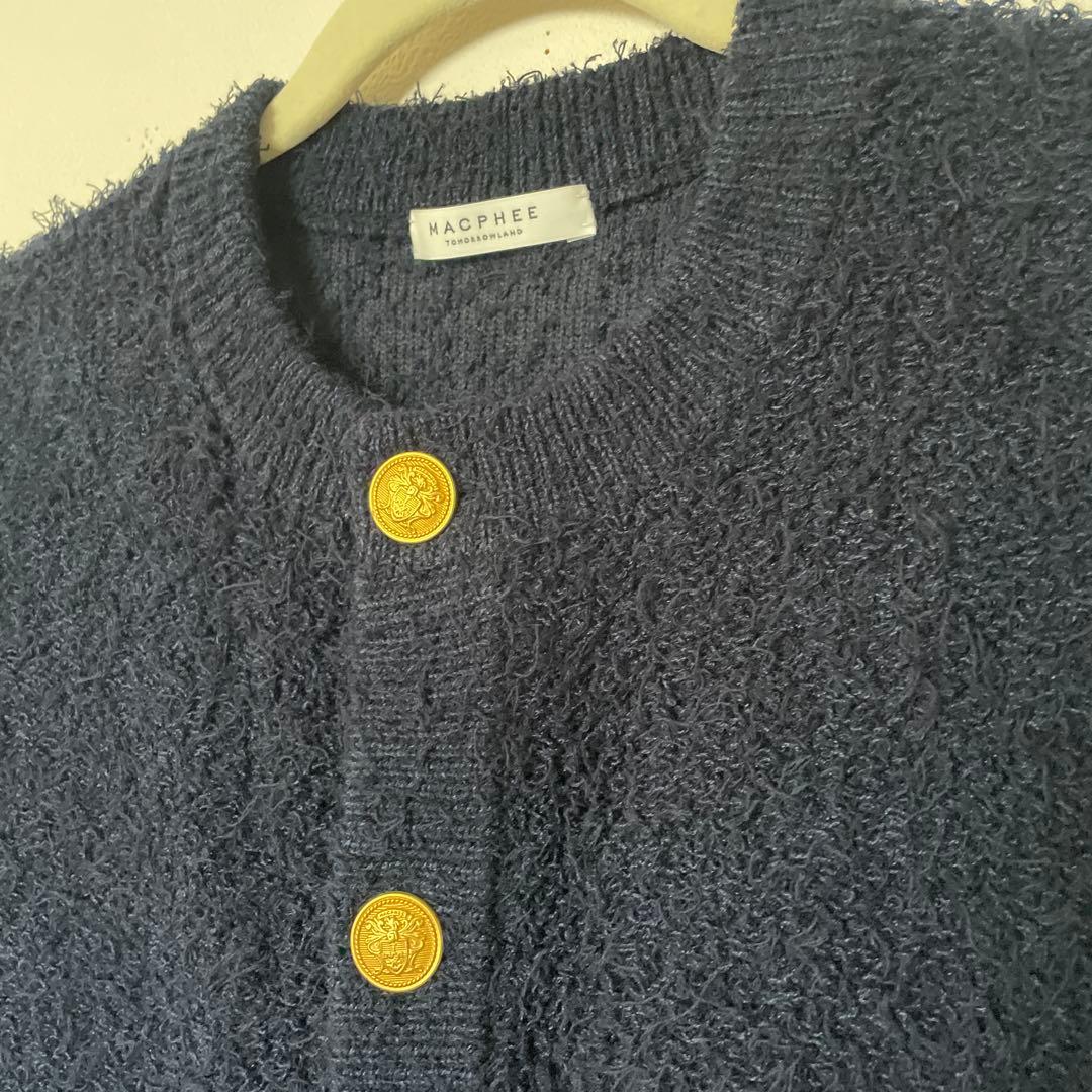 MACPHEE ツイーディー クルーネックジレ
