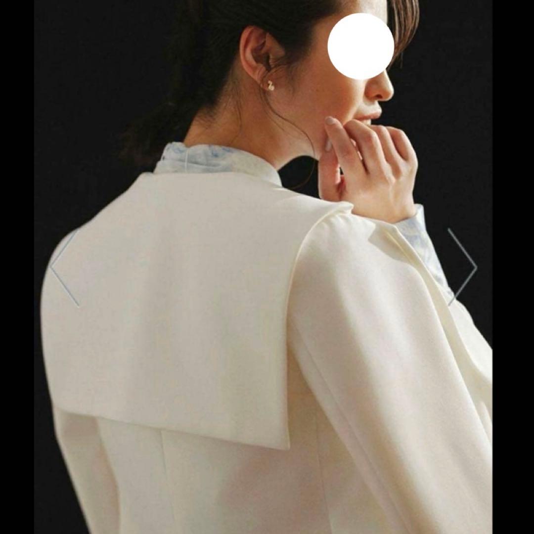 美品✨セルフォード セーラーカラーダブルジャケット テーラード 金ボタン 白 M