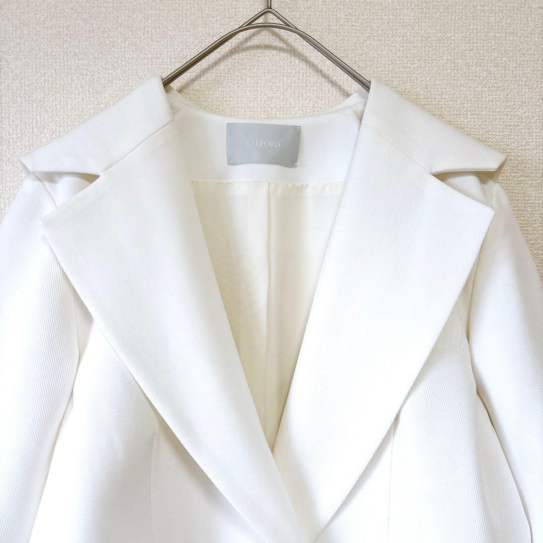 美品✨セルフォード セーラーカラーダブルジャケット テーラード 金ボタン 白 M