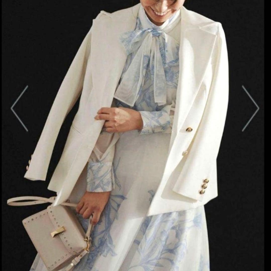 美品✨セルフォード セーラーカラーダブルジャケット テーラード 金ボタン 白 M