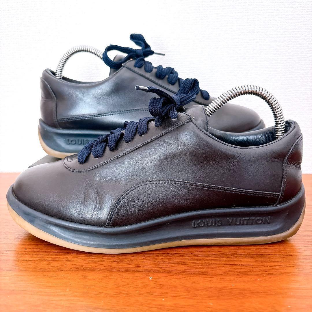 LOUIS VUITTON オールレザー スニーカー ブラック イタリア製 37