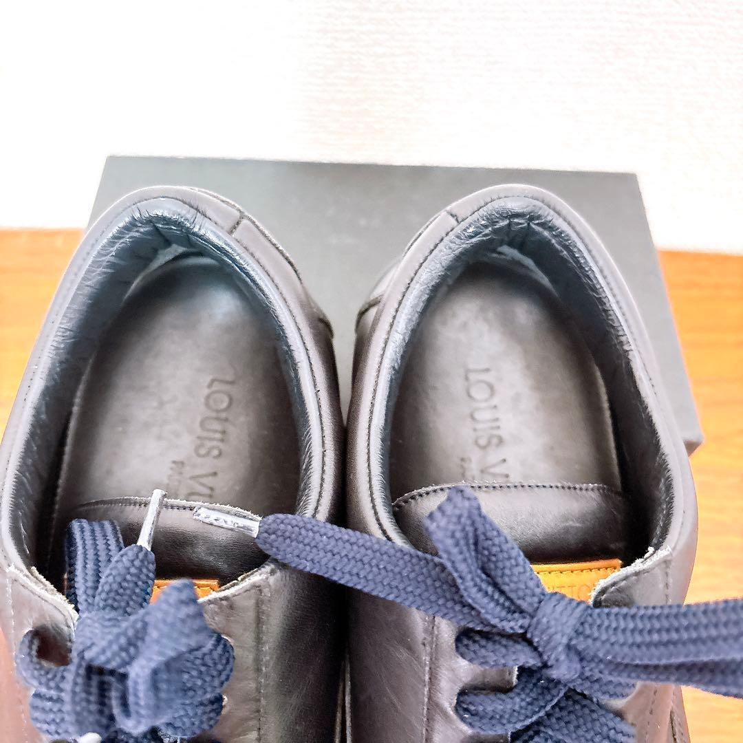 LOUIS VUITTON オールレザー スニーカー ブラック イタリア製 37