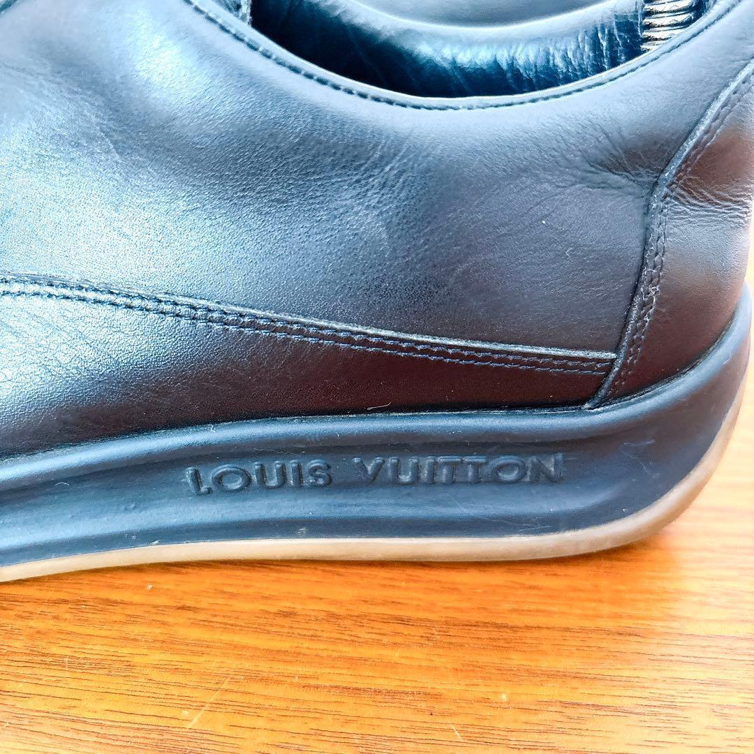LOUIS VUITTON オールレザー スニーカー ブラック イタリア製 37