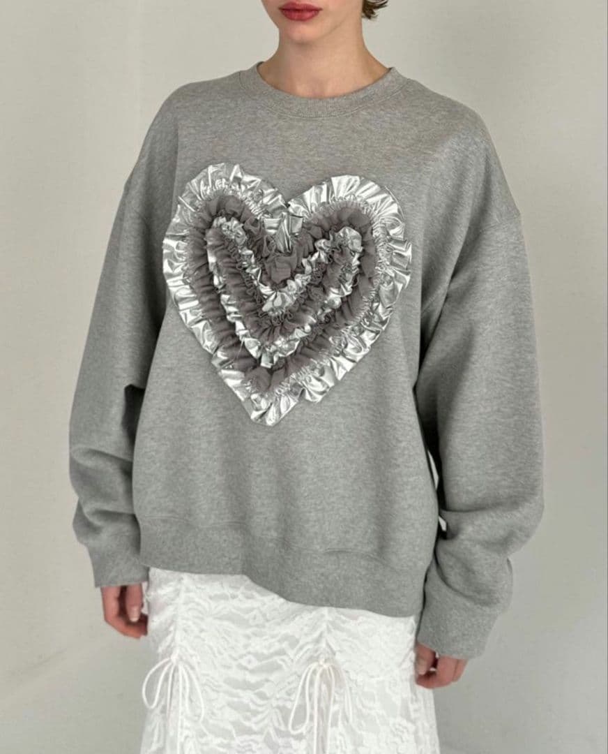 POPPYハートスウェットチュール/HEART TULLE SWEATSHIRT