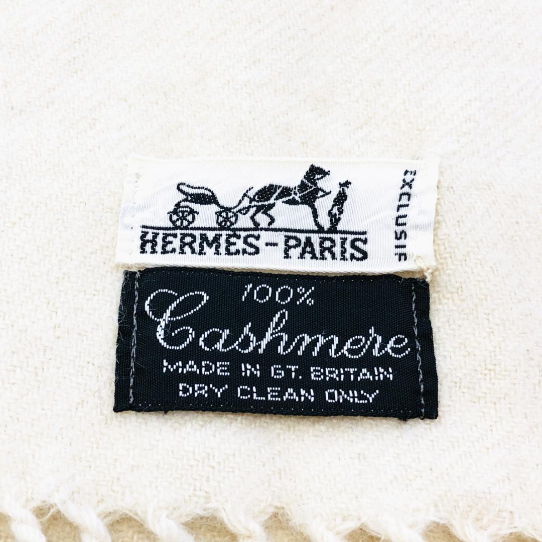 HERMES エルメス マフラー アイボリー系 タグあり 美品
