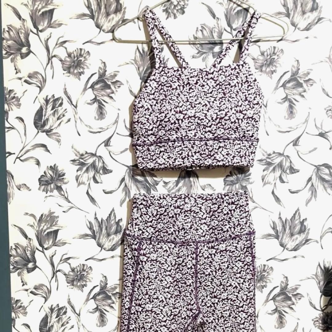 【ぽむ】emmiyoga エミヨガ パープル セットアップ