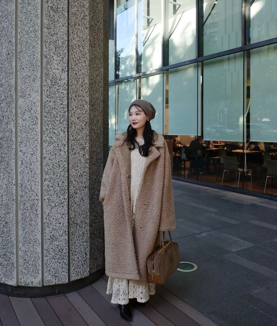 【美品】acka リバーシブル　ボアコート　サイズ1 ロングコート