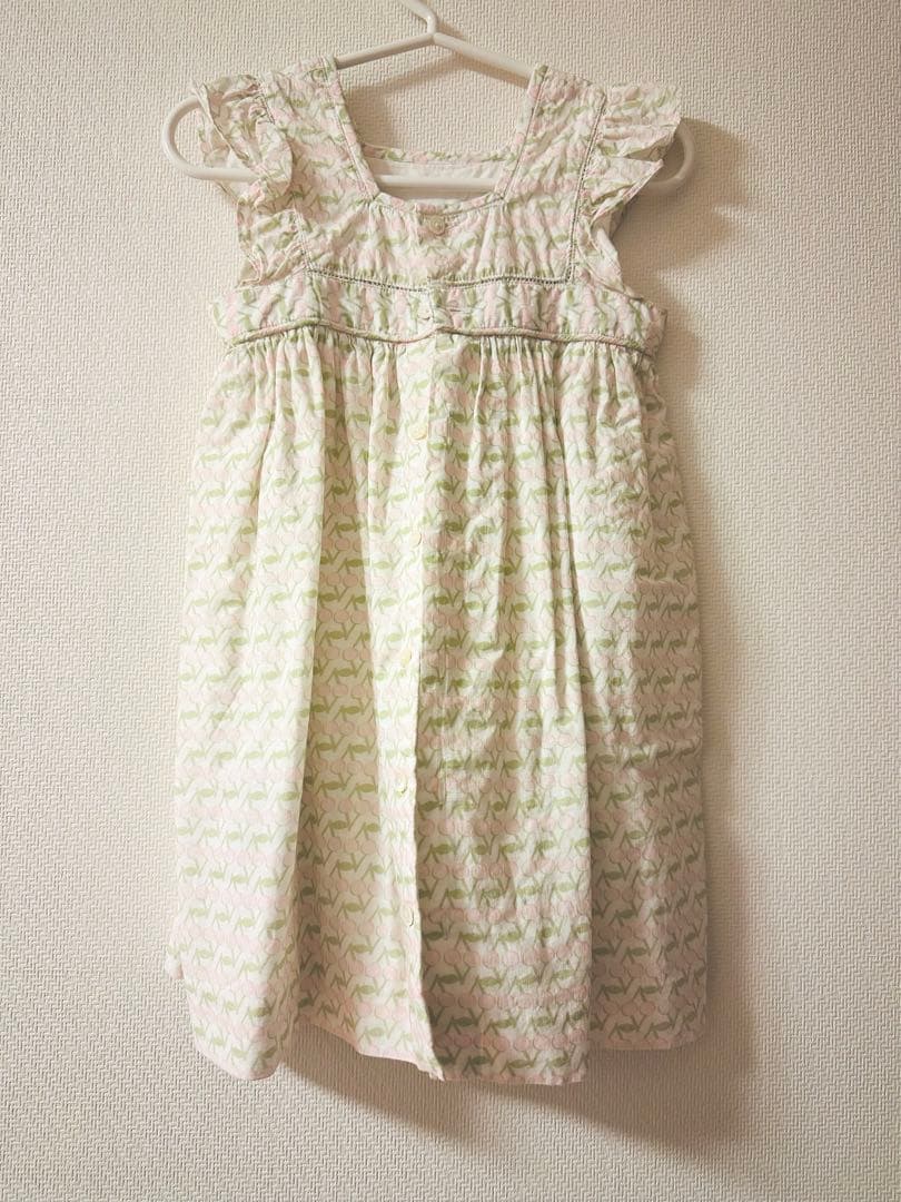 bonpoint ボンポワン⭐︎チェリー柄ピンクのワンピース⭐︎3A