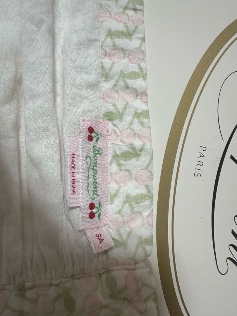 bonpoint ボンポワン⭐︎チェリー柄ピンクのワンピース⭐︎3A