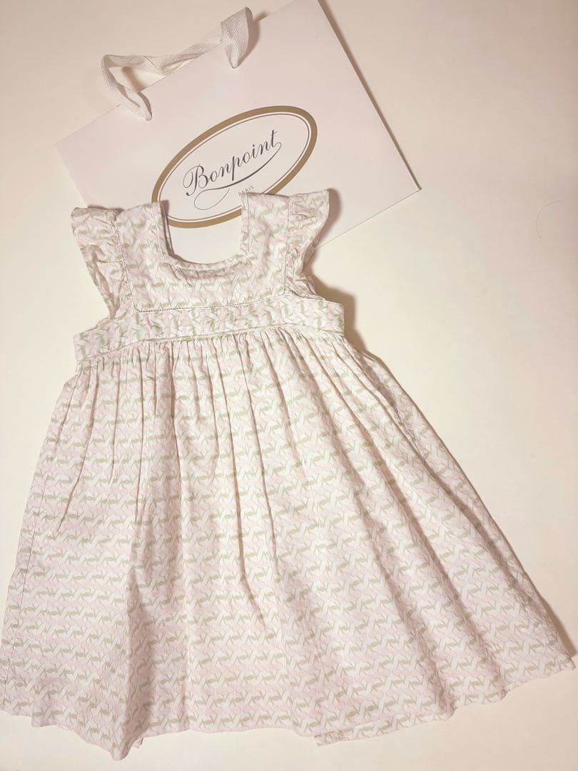 bonpoint ボンポワン⭐︎チェリー柄ピンクのワンピース⭐︎3A