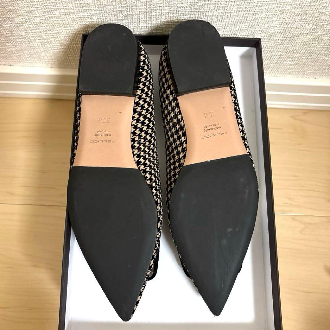 PELLICO フラットシューズ 35.5 千鳥格子柄