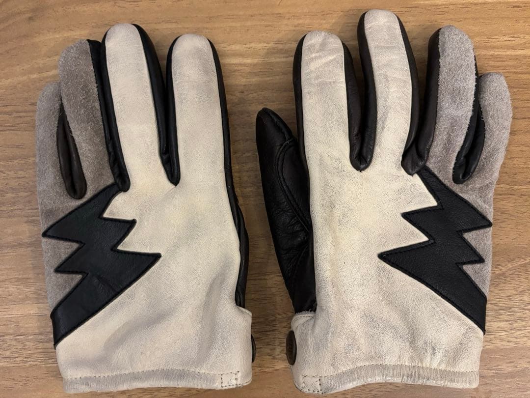 VIN&AGE 牛革 ショート グローブ　アイボリーSサイズ バイクグローブ