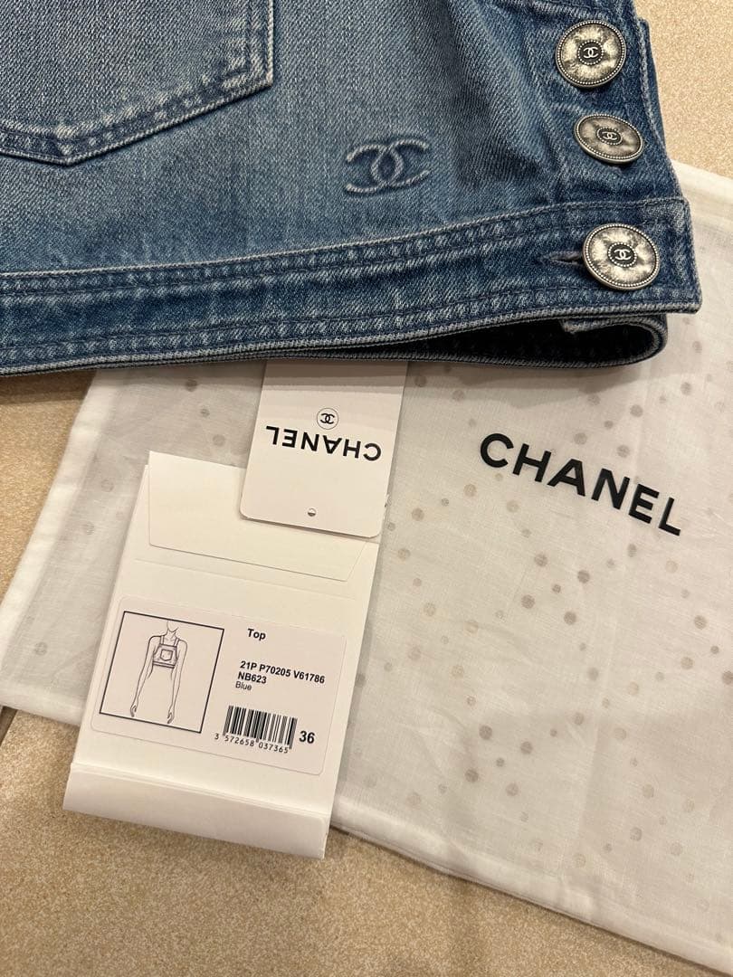 CHANELシャネル　ココマークロゴデニムトップス