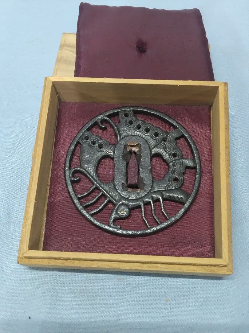 鉄鍔　鐔　刀装具　透かし鐔 刀鐔　江戸時代　文鎮　ペーパーウェイト