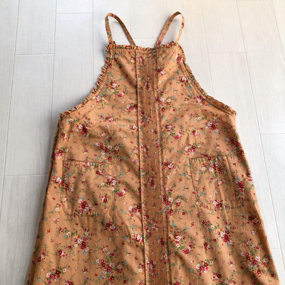 ピンクハウス 花柄 ピンタック ピコフリル 重ね着風 ジャンパースカート