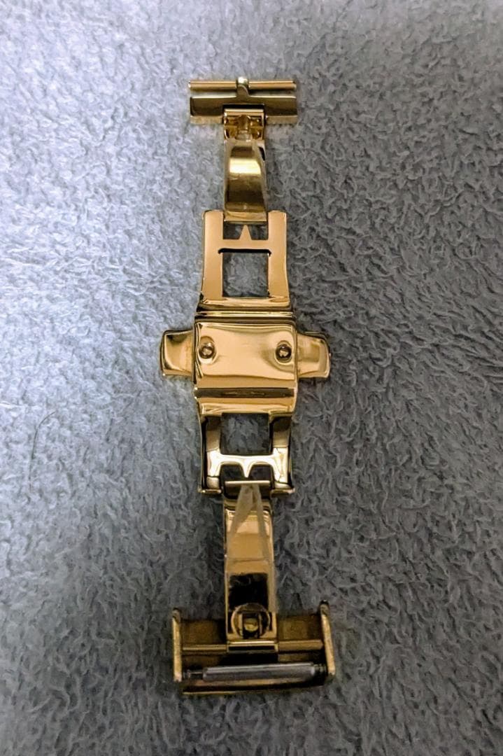 【ヒルシュ】プッシュ式観音開きタイプ　Ｄバックル　ゴールド　16ｍｍ用