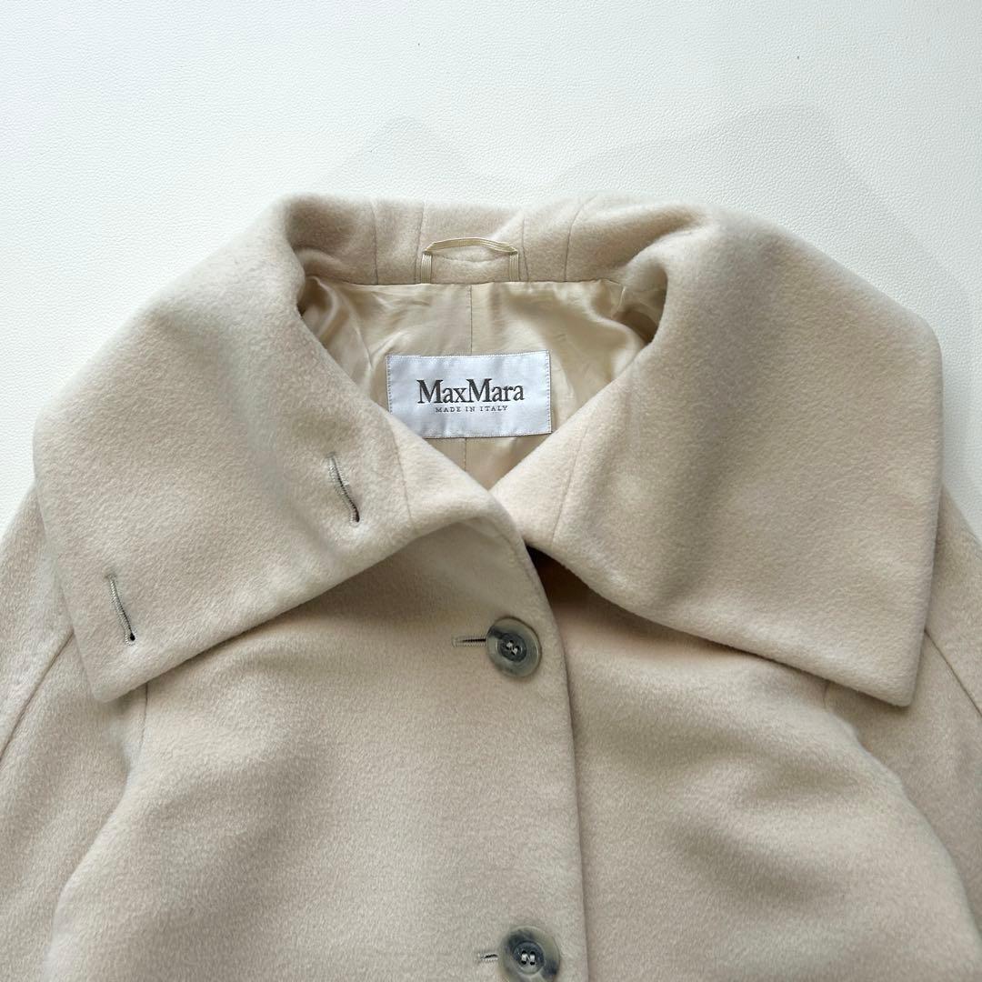 最高級ライン ✨Max Mara 白タグ カシミヤ ウールコート アイボリー