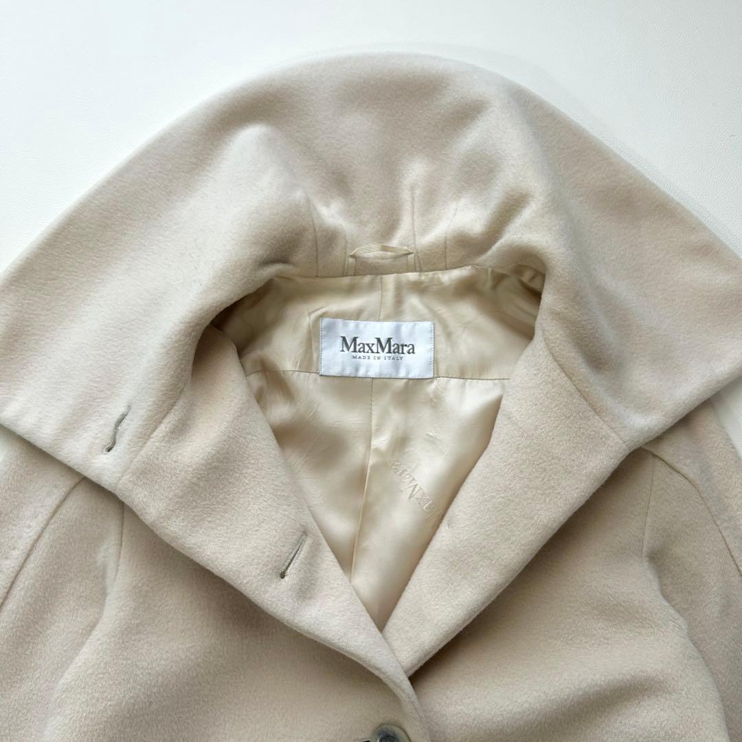 最高級ライン ✨Max Mara 白タグ カシミヤ ウールコート アイボリー