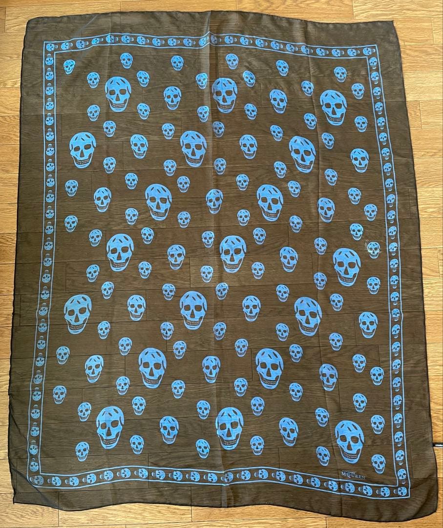 ALEXANDER MCQUEEN アレキサンダーマックィーン　スカーフ　青黒