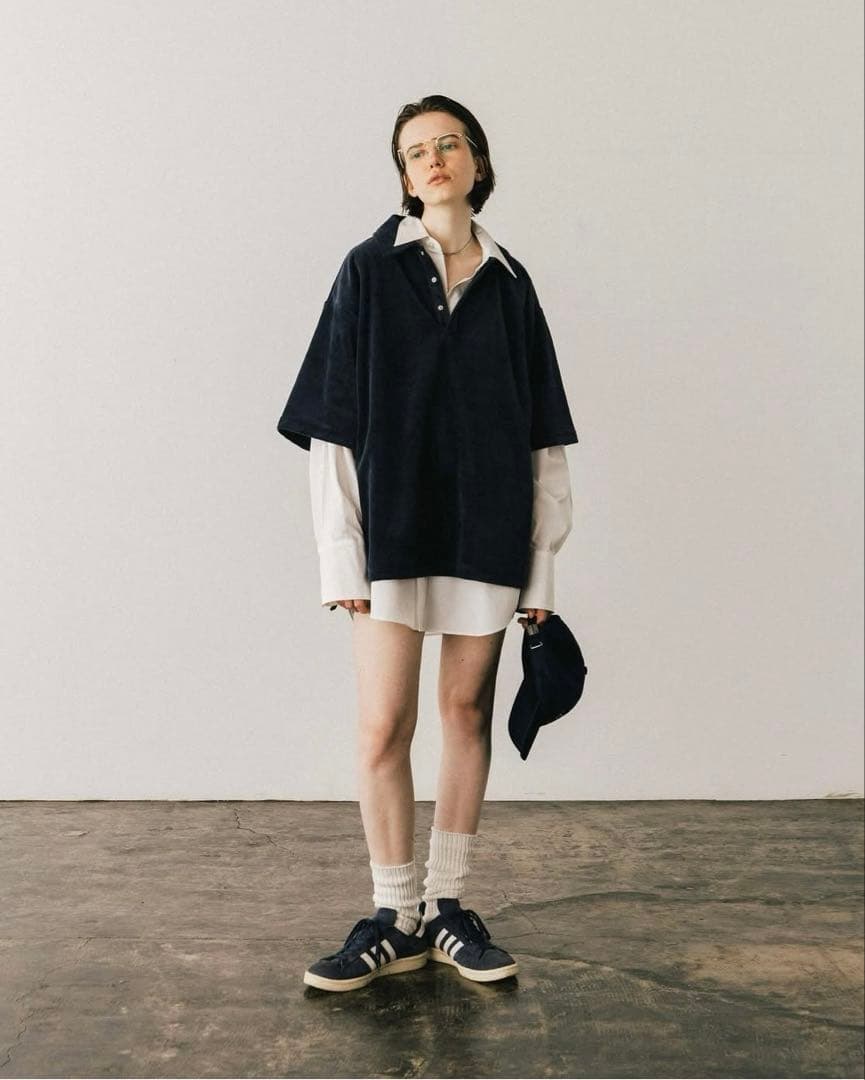 トップス CREDONA COTTON VELOUR OVER POLO