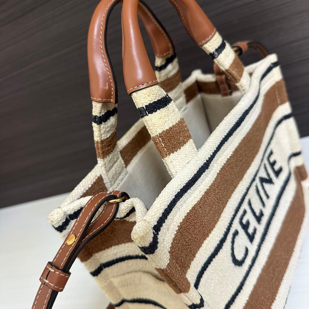CELINE ストライプ トートバッグ