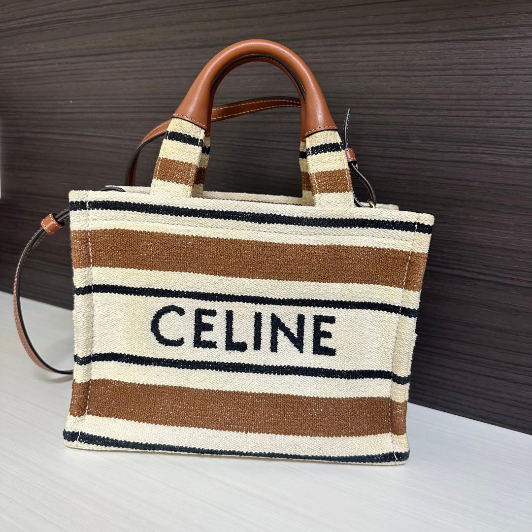 CELINE ストライプ トートバッグ
