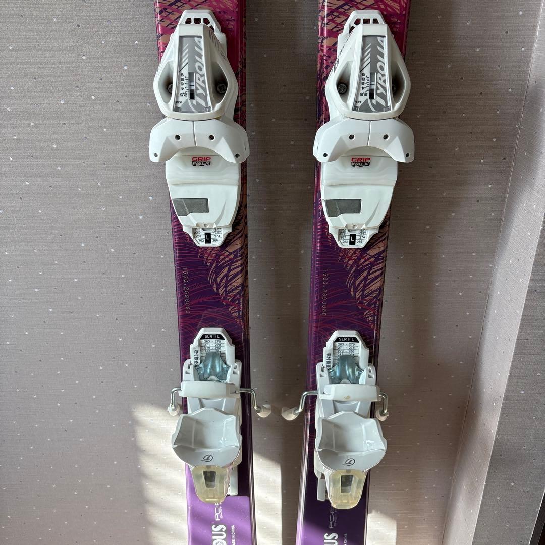 レディース　スキー板 ビンディング　ストック　セット