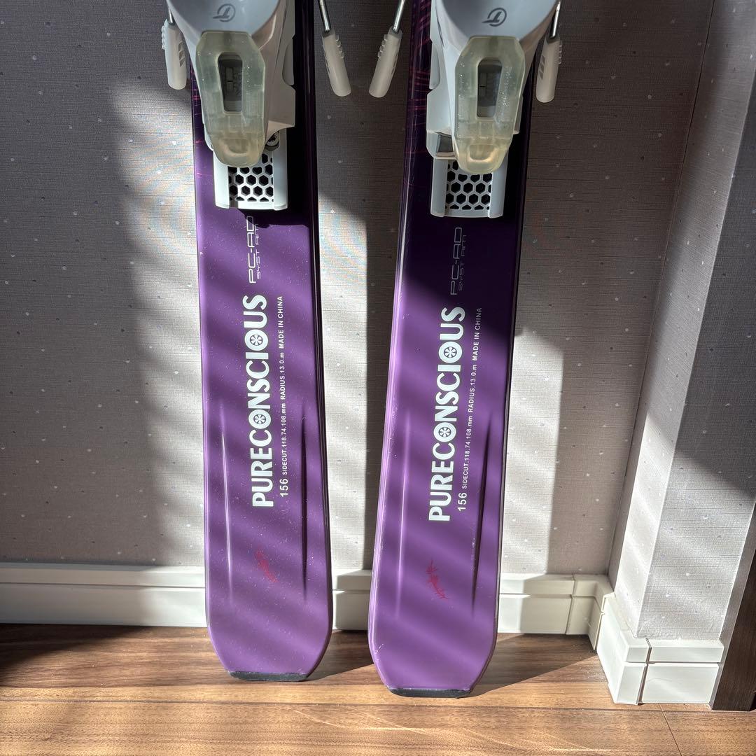 レディース　スキー板 ビンディング　ストック　セット