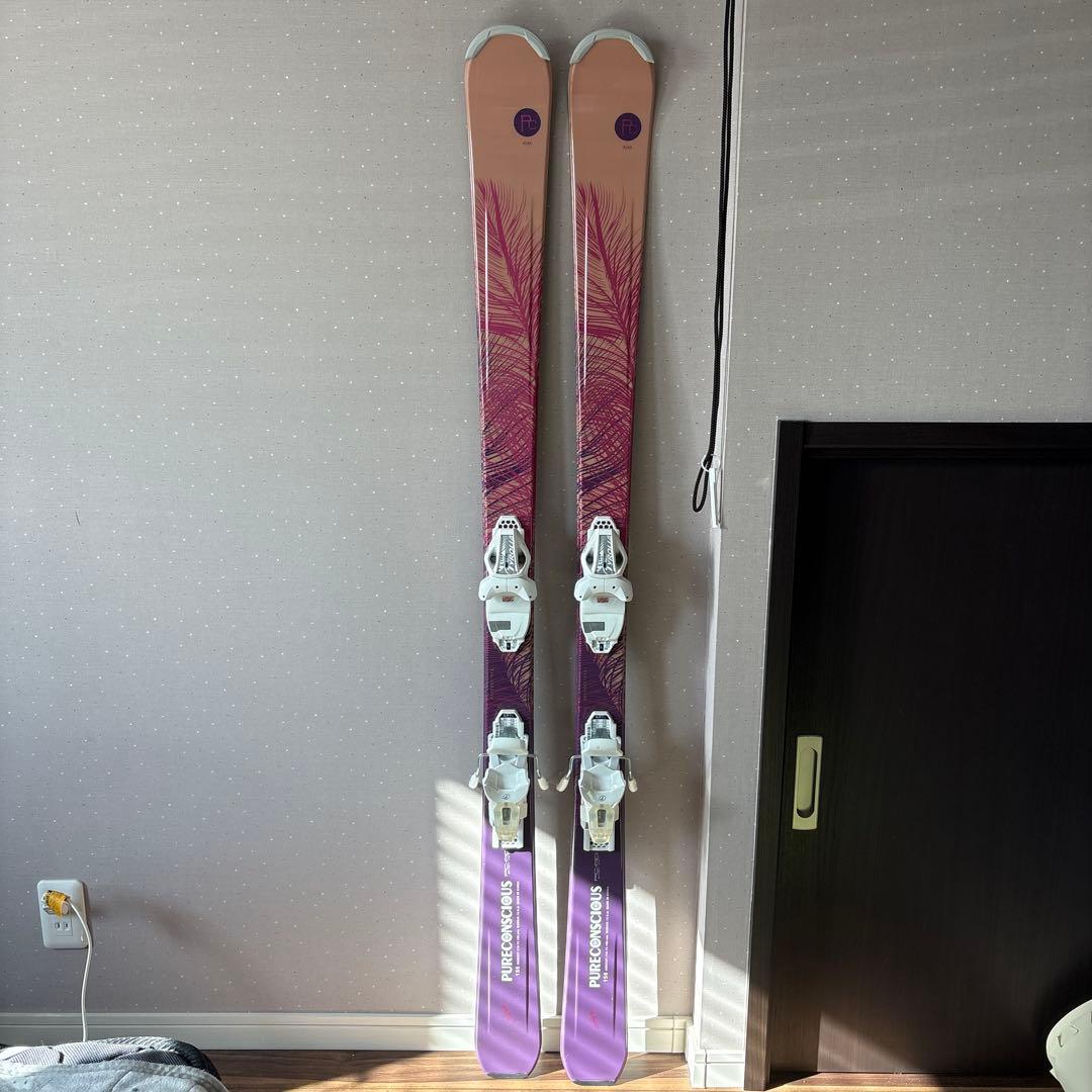 レディース　スキー板 ビンディング　ストック　セット